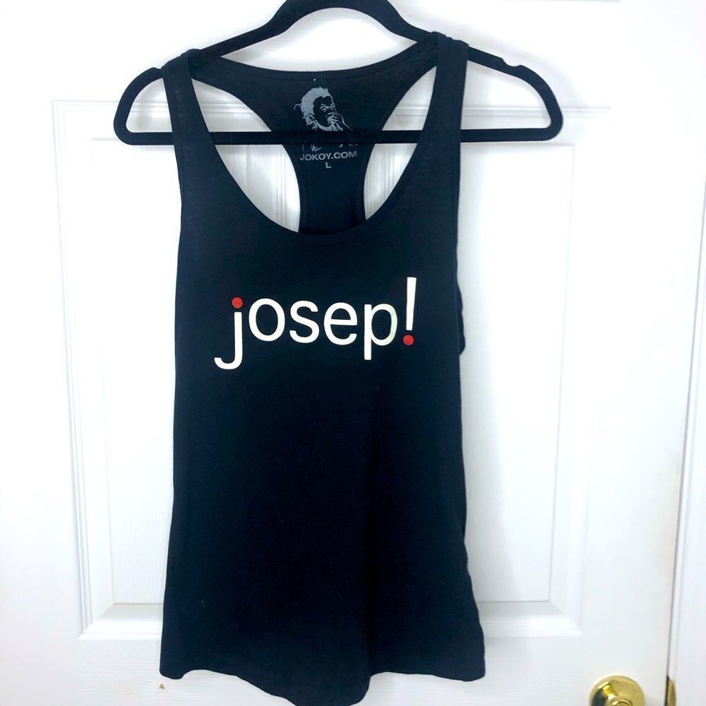 Jokoy.com josep! black racerback tank top size large